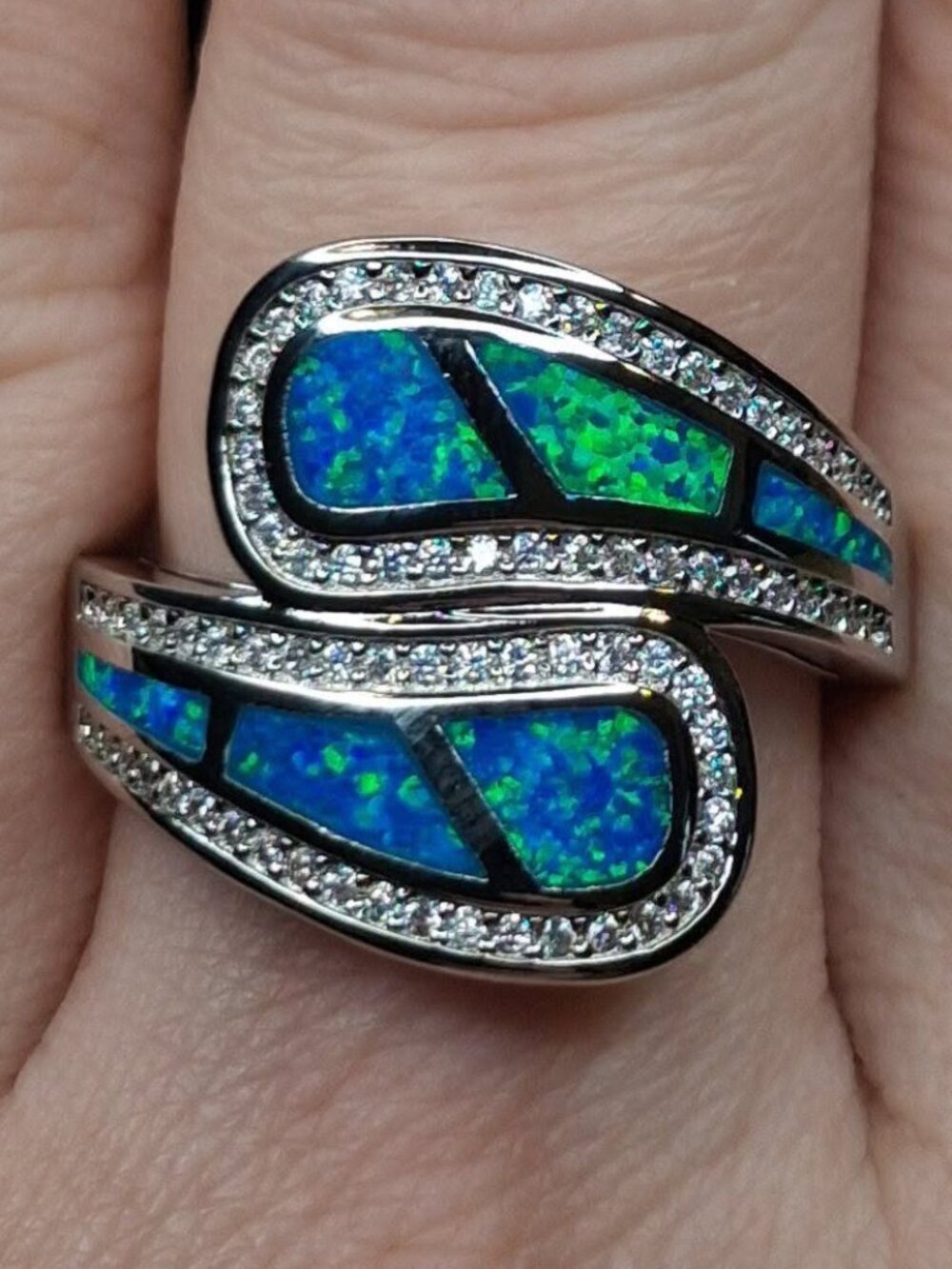 Faux Blue Opal Ring Size 8